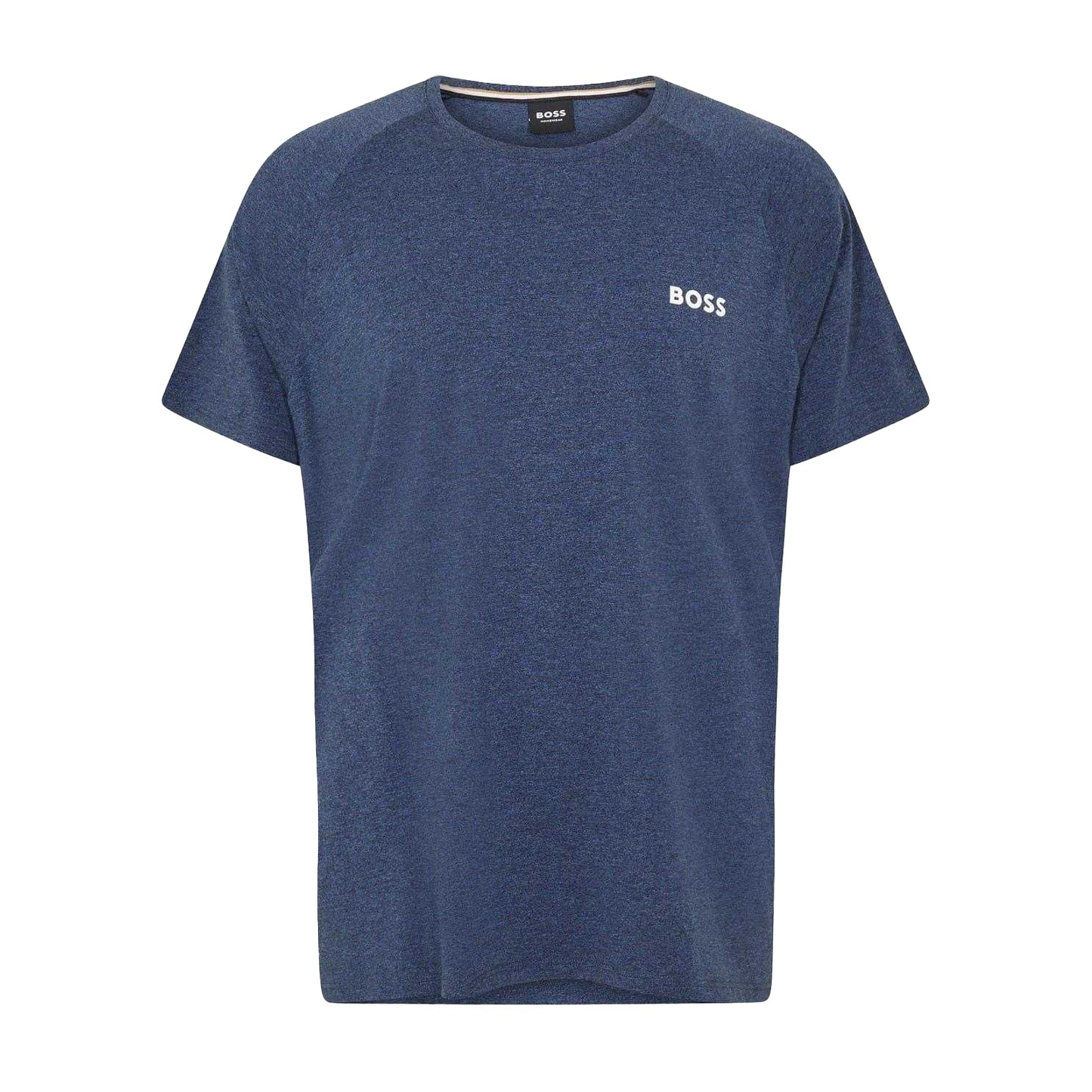 Navy Marl - Front - Boss Mens Rise Logo Branded Tape Raglan T-Shirt