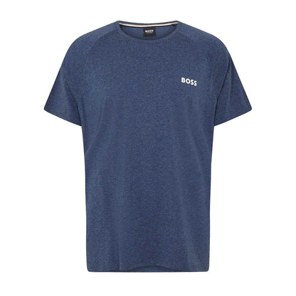 Navy Marl - Front - Boss Mens Rise Logo Branded Tape Raglan T-Shirt