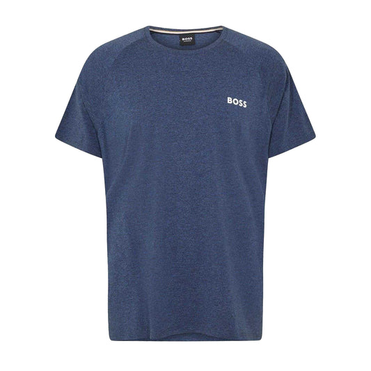 Navy Marl - Front - Boss Mens Rise Logo Branded Tape Raglan T-Shirt
