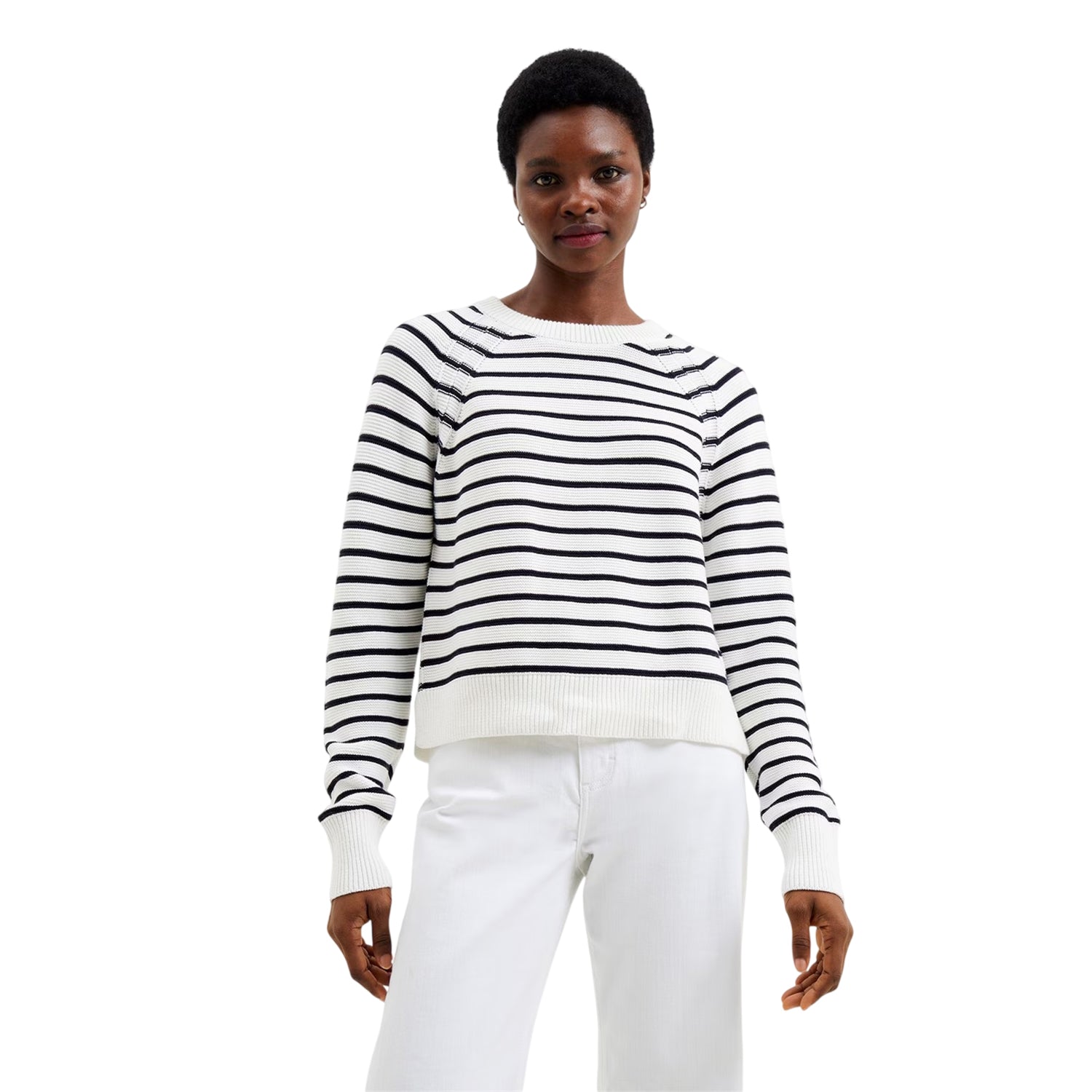 White-Blue - Back - French Connection Womens-Ladies Lillie Mozart Cotton Jumper