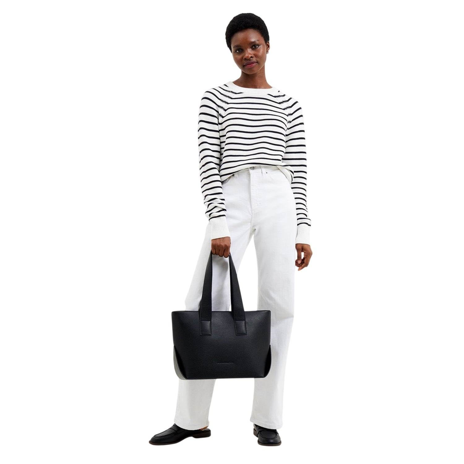 White-Blue - Side - French Connection Womens-Ladies Lillie Mozart Cotton Jumper