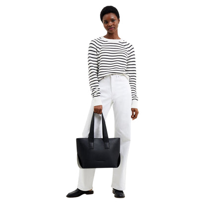 White-Blue - Side - French Connection Womens-Ladies Lillie Mozart Cotton Jumper