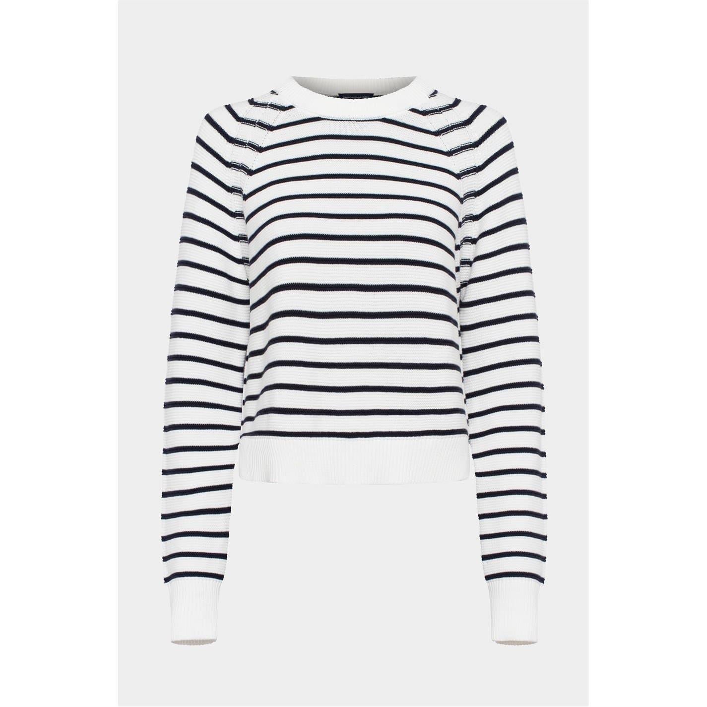 White-Blue - Close up - French Connection Womens-Ladies Lillie Mozart Cotton Jumper