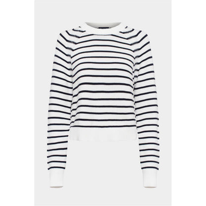 White-Blue - Close up - French Connection Womens-Ladies Lillie Mozart Cotton Jumper