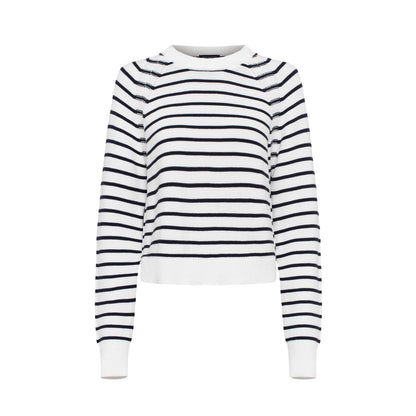 White-Blue - Front - French Connection Womens-Ladies Lillie Mozart Cotton Jumper