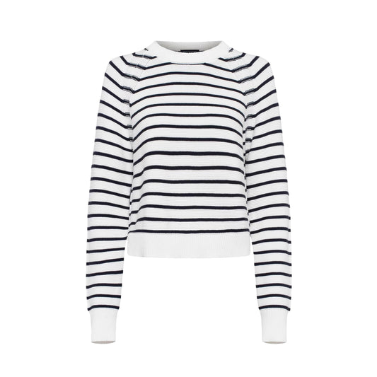 White-Blue - Front - French Connection Womens-Ladies Lillie Mozart Cotton Jumper