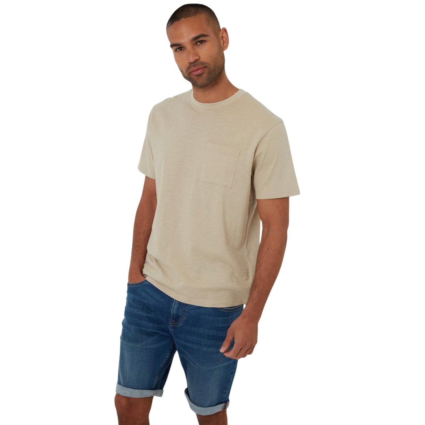 Stone - Front - Threadbare Mens Chest Pocket Regular T-Shirt