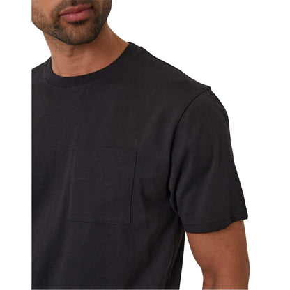 Black - Side - Threadbare Mens Chest Pocket Regular T-Shirt