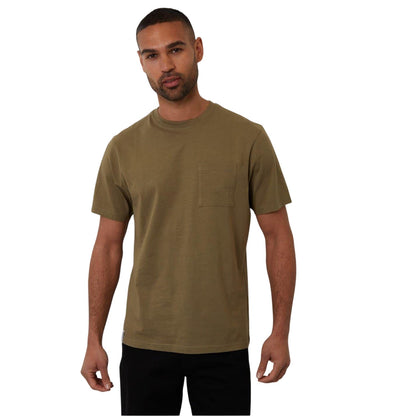 Khaki Green - Front - Threadbare Mens Chest Pocket Regular T-Shirt