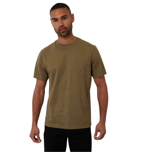 Khaki Green - Front - Threadbare Mens Chest Pocket Regular T-Shirt
