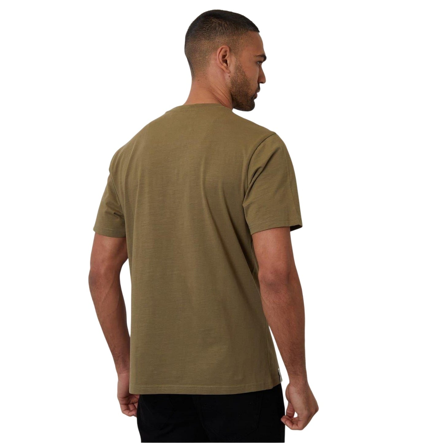 Khaki Green - Back - Threadbare Mens Chest Pocket Regular T-Shirt