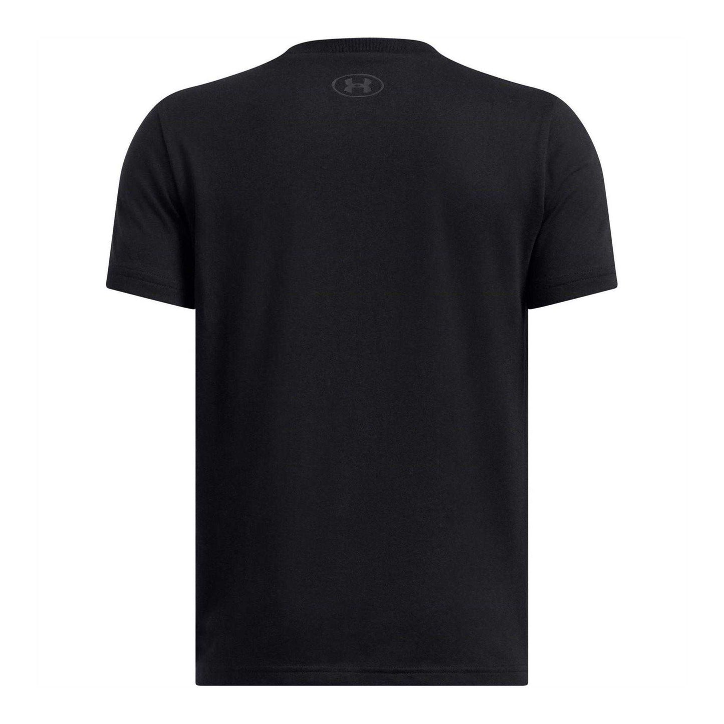 Black-Grey - Back - Under Armour Boys Boxed Logo Regular T-Shirt