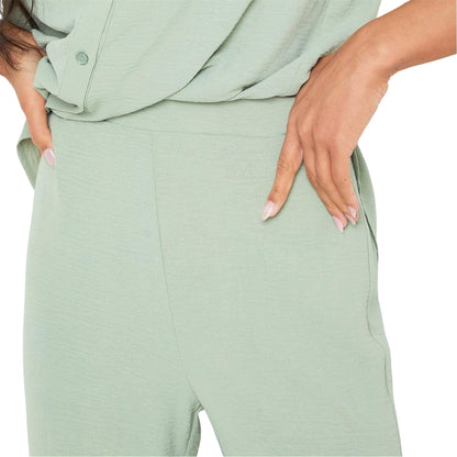Sage - Side - I Saw It First Womens-Ladies Crepe Wide Leg Trousers