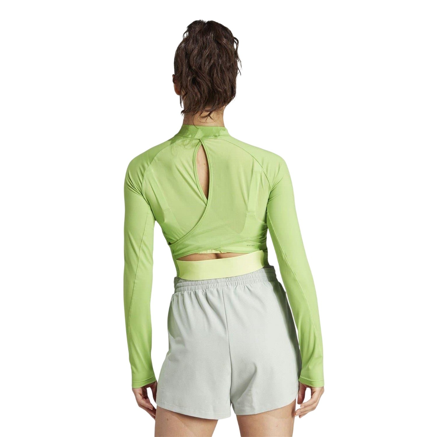 Green - Back - Adidas Womens-Ladies HIIT Fitted Technical Top