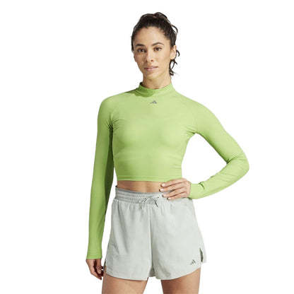 Green - Side - Adidas Womens-Ladies HIIT Fitted Technical Top