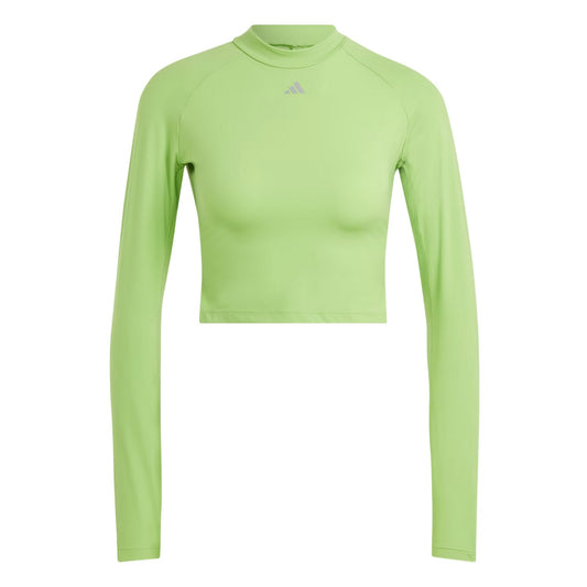Green - Front - Adidas Womens-Ladies HIIT Fitted Technical Top