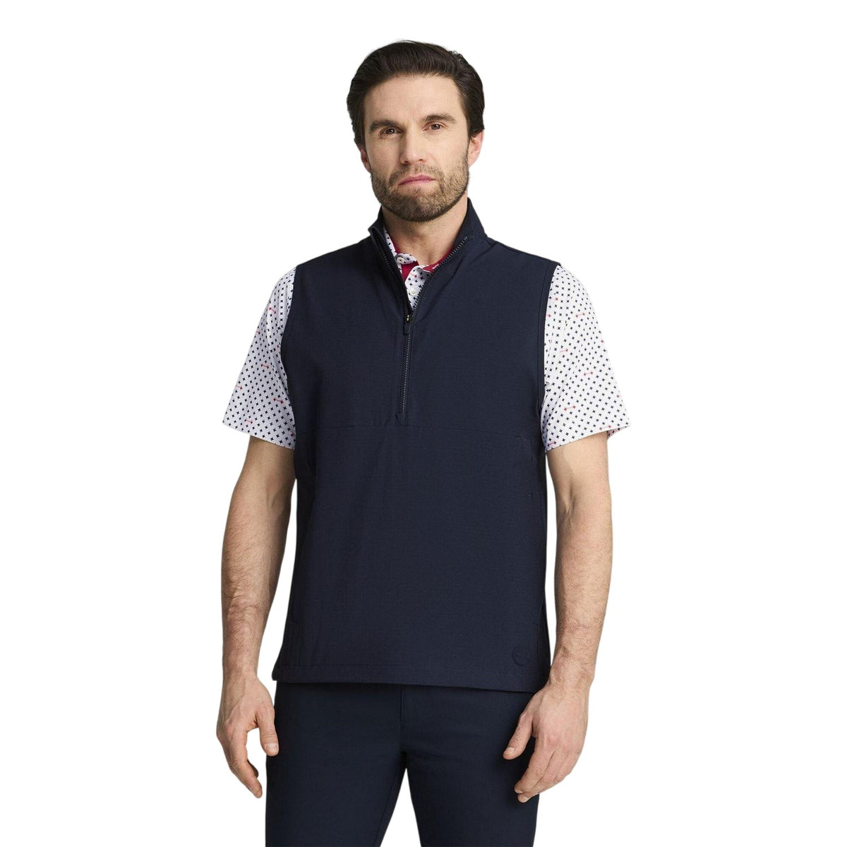 Deep Navy - Side - Puma Mens Ripguard Performance Sleeveless Polo Shirt