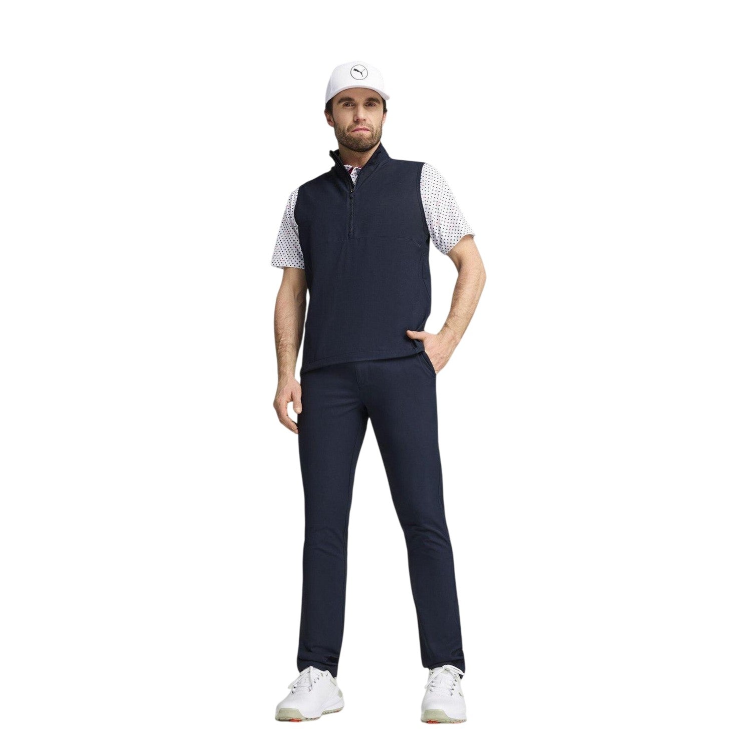 Deep Navy - Pack Shot - Puma Mens Ripguard Performance Sleeveless Polo Shirt