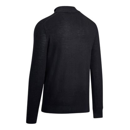 Black Ink - Back - Callaway Mens Fine Knit Quarter Zip Jumper