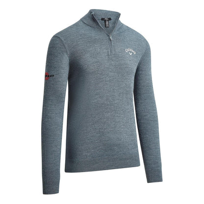 Steel - Front - Callaway Mens Fine Knit Quarter Zip Jumper