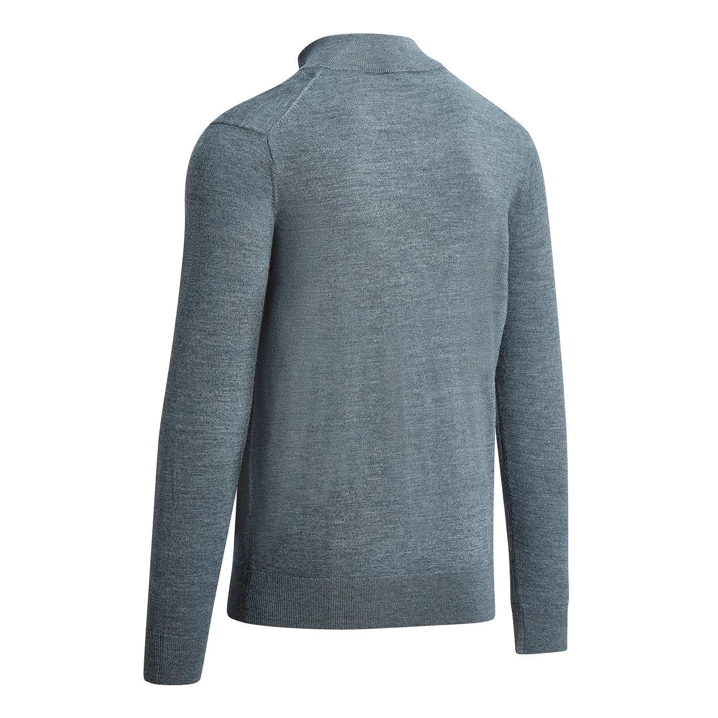 Steel - Back - Callaway Mens Fine Knit Quarter Zip Jumper