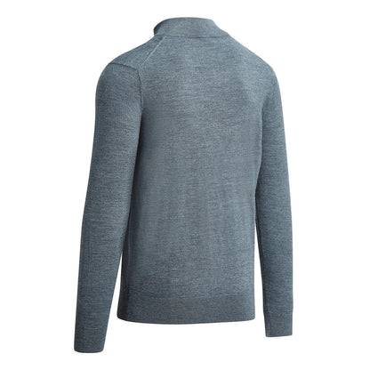 Steel - Back - Callaway Mens Fine Knit Quarter Zip Jumper