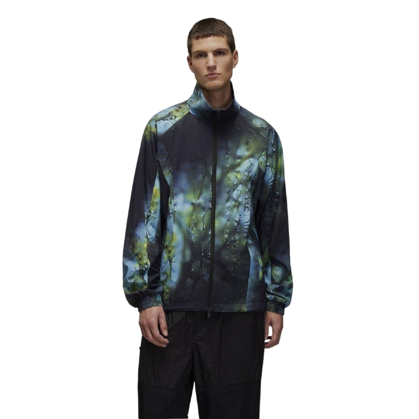 Black-Green-Blue - Side - Y-3 Mens Ripstop Loose Fit Windbreaker