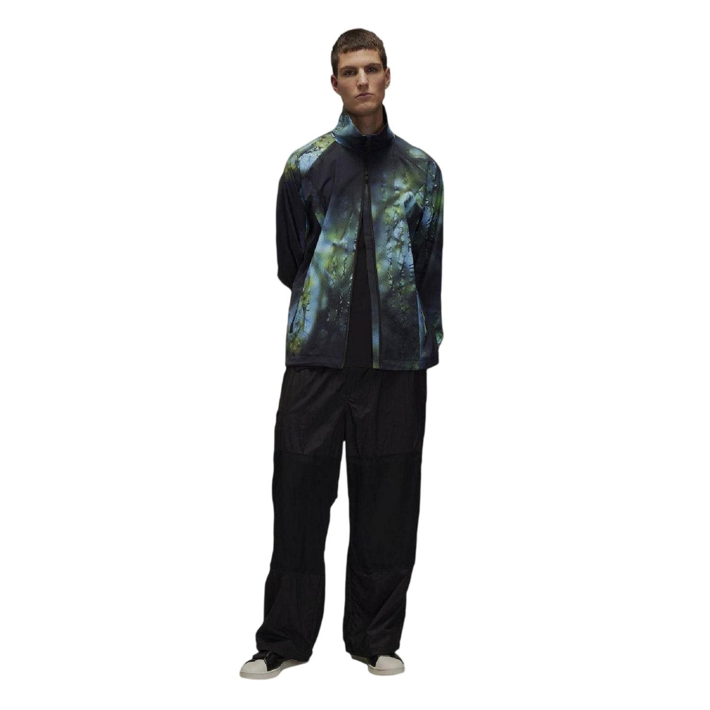 Black-Green-Blue - Pack Shot - Y-3 Mens Ripstop Loose Fit Windbreaker