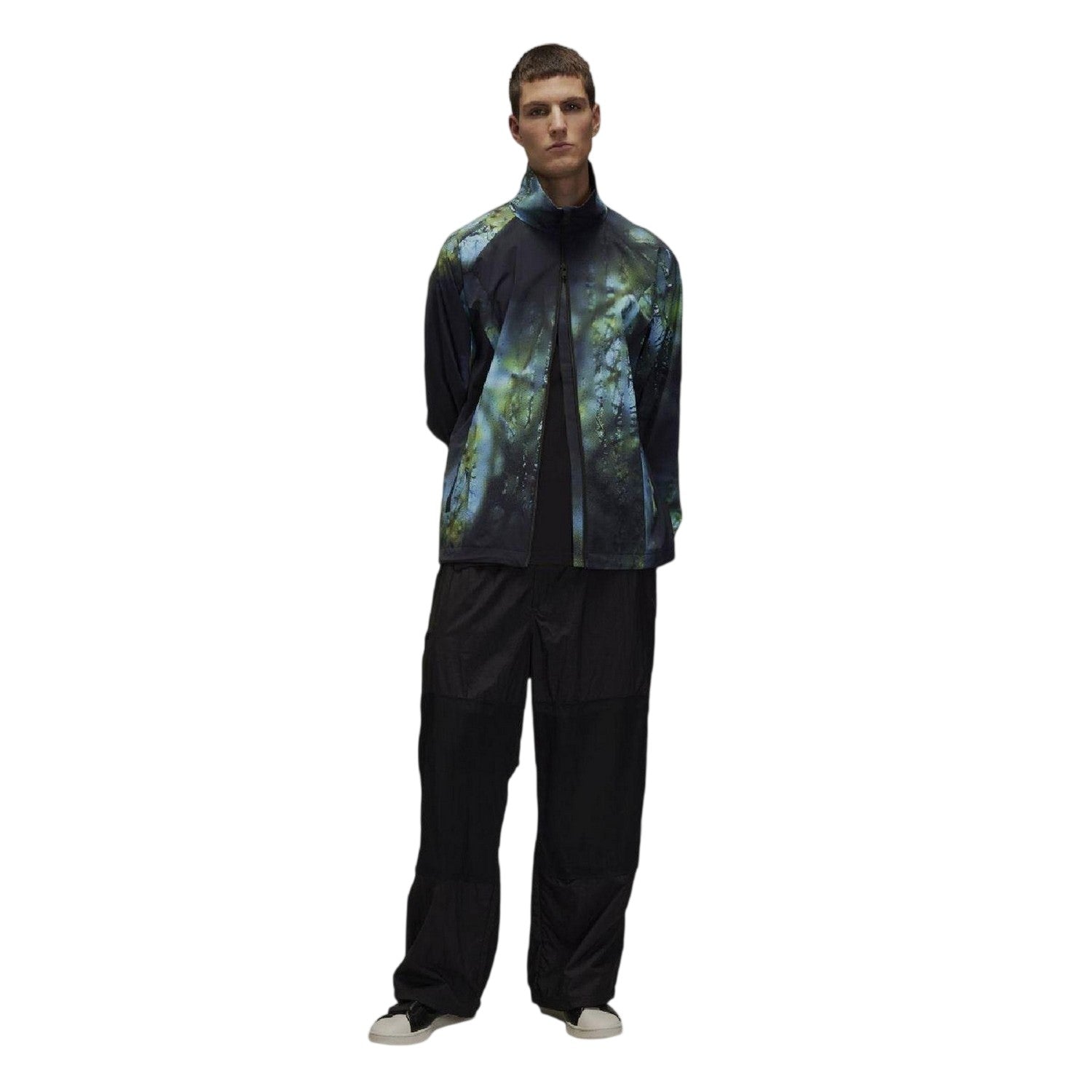 Black-Green-Blue - Pack Shot - Y-3 Mens Ripstop Loose Fit Windbreaker