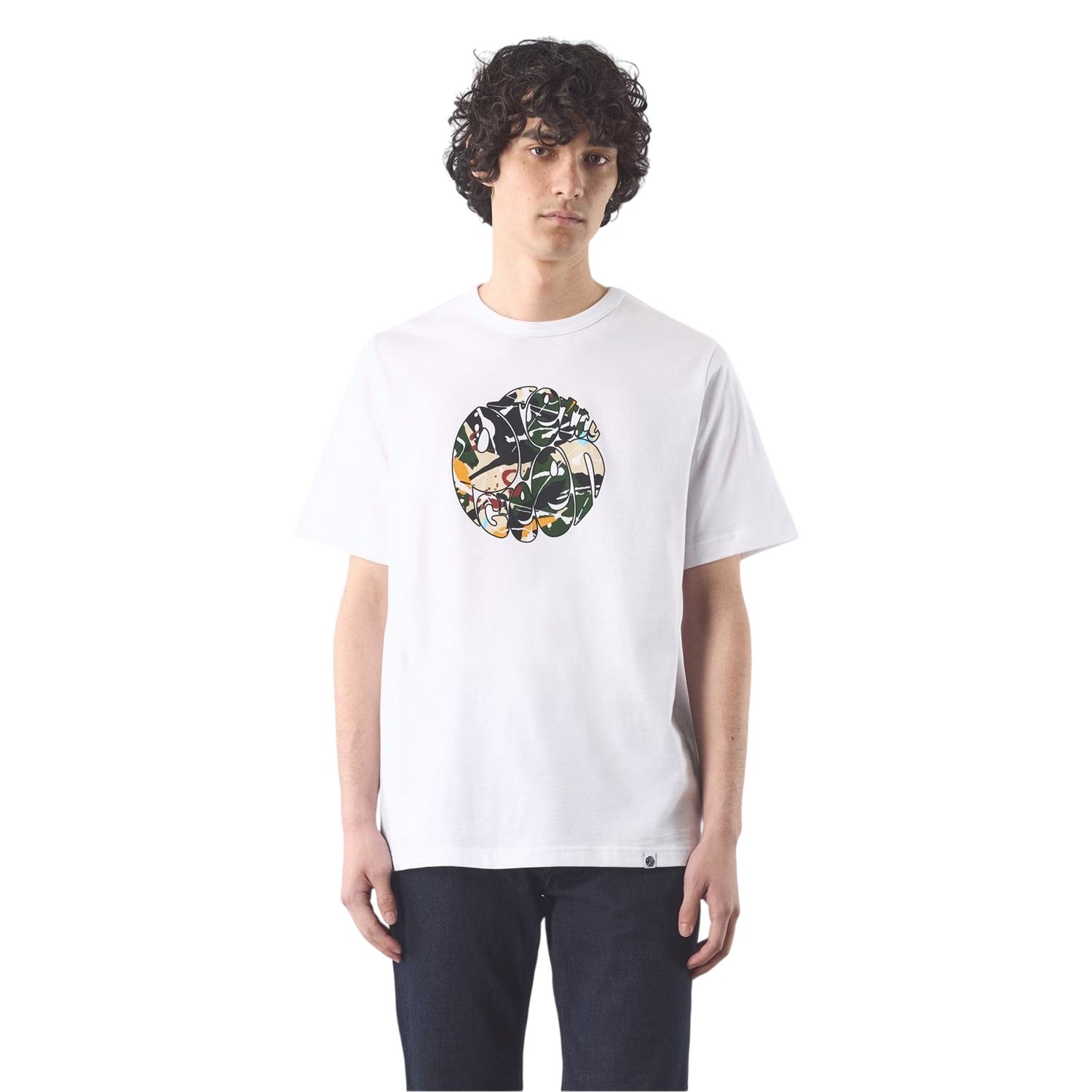 White - Back - Pretty Green Mens Convergence Graphic Print Regular T-Shirt