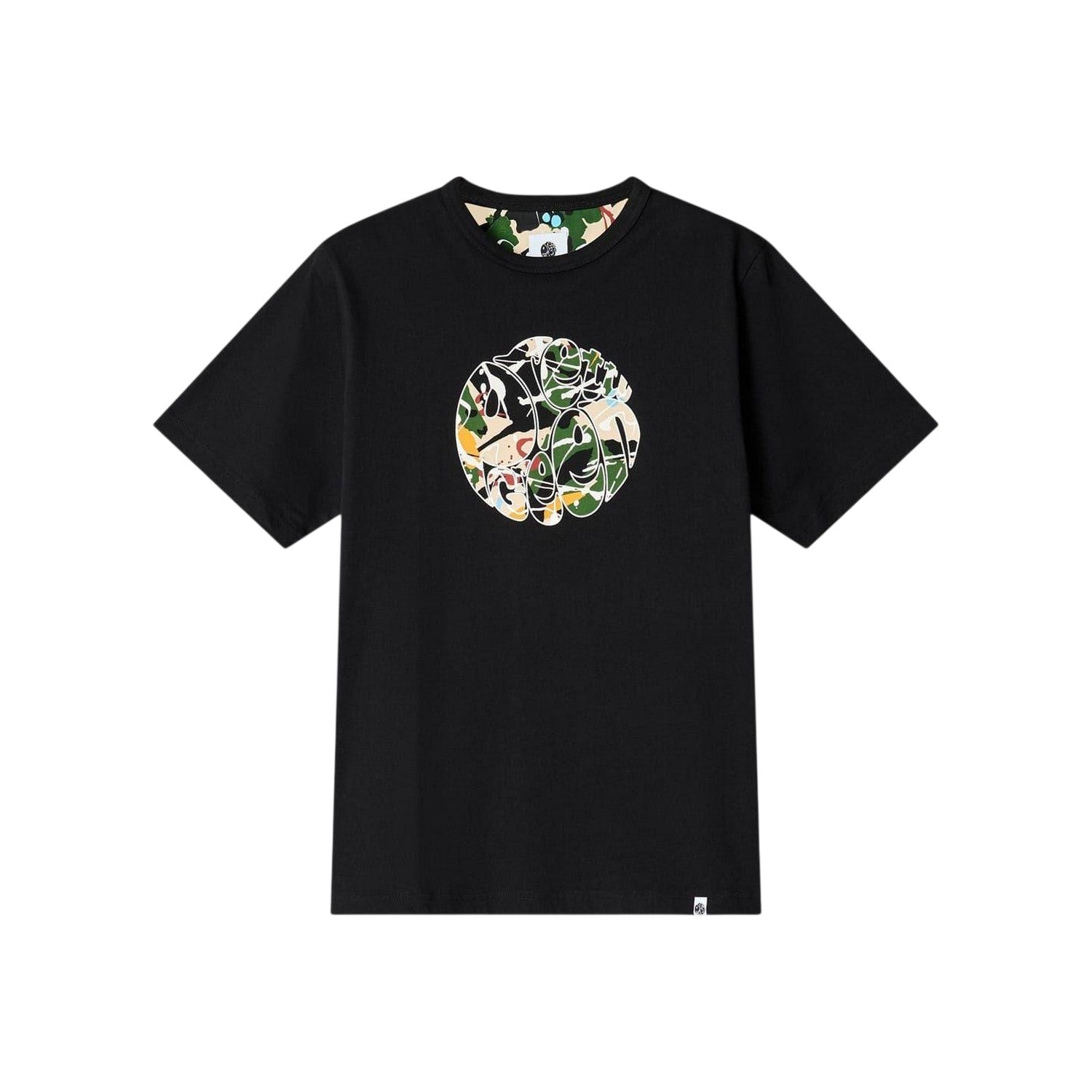 Black - Front - Pretty Green Mens Convergence Graphic Print Regular T-Shirt