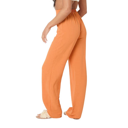Orange - Back - I Saw It First Womens-Ladies Wide Leg Work Trousers
