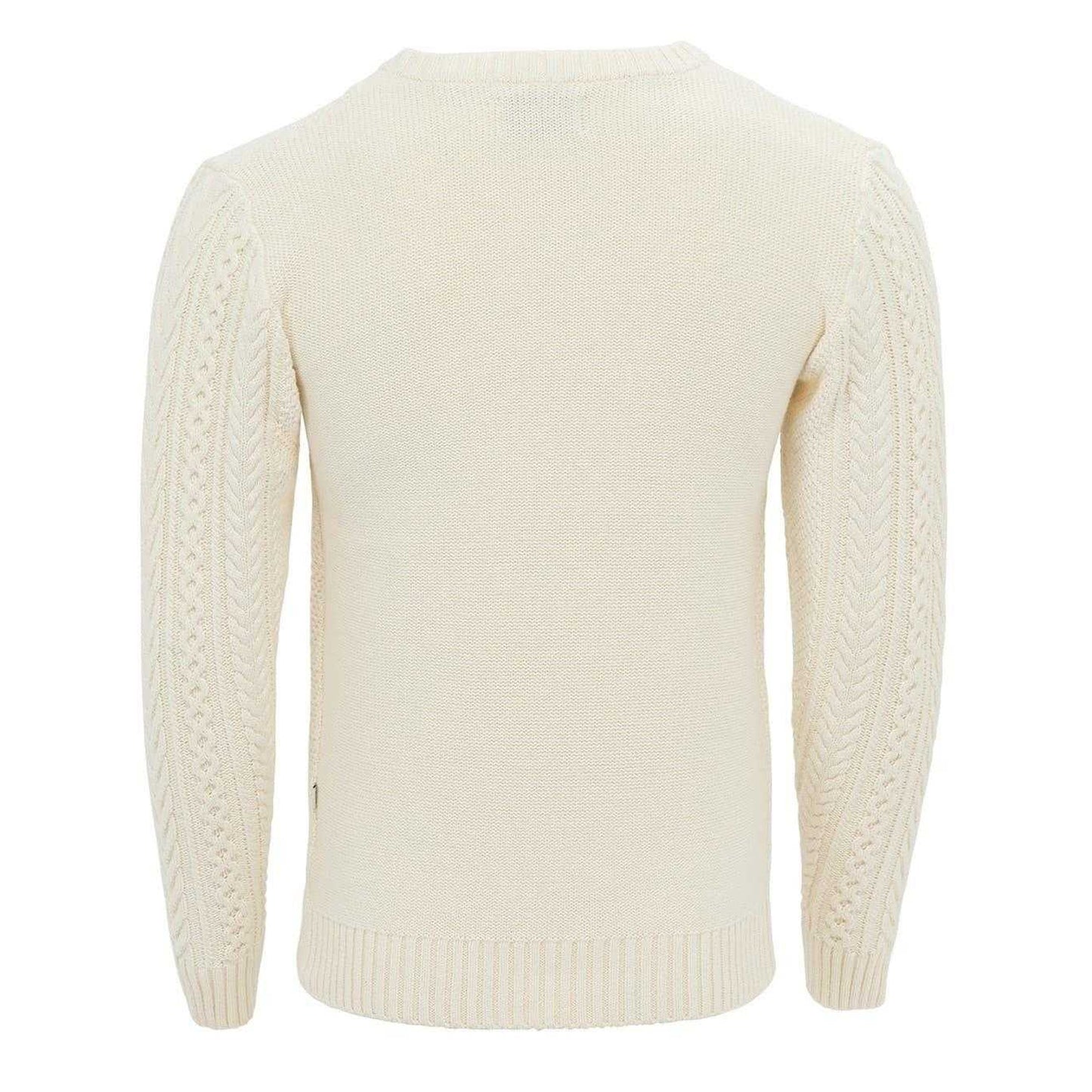 Ecru - Back - Firetrap Mens Cable Knit Cotton Jumper