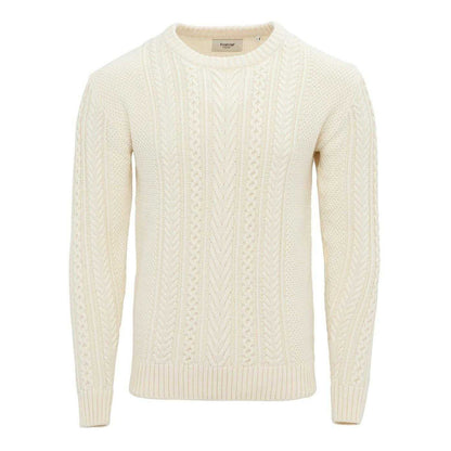 Ecru - Front - Firetrap Mens Cable Knit Cotton Jumper