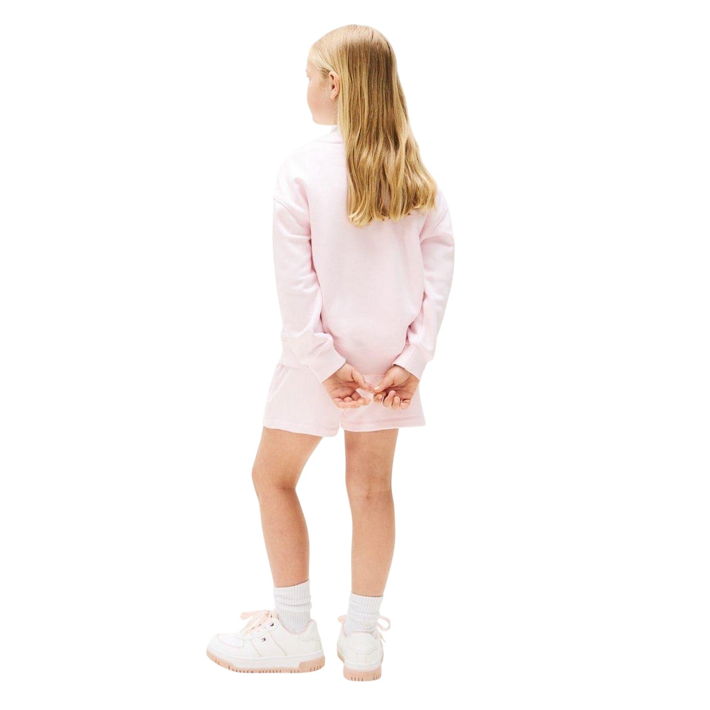 Light Pink - Back - Tommy Hilfiger Childrens-Kids Script Crew Neck Sweatshirt