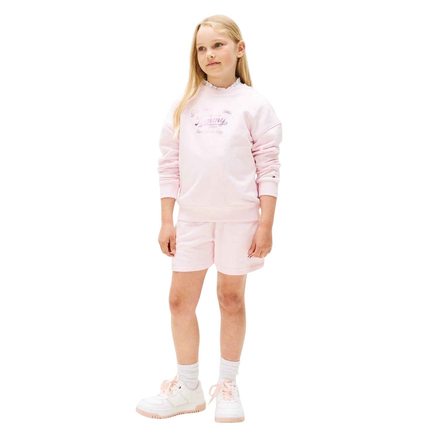 Light Pink - Lifestyle - Tommy Hilfiger Childrens-Kids Script Crew Neck Sweatshirt