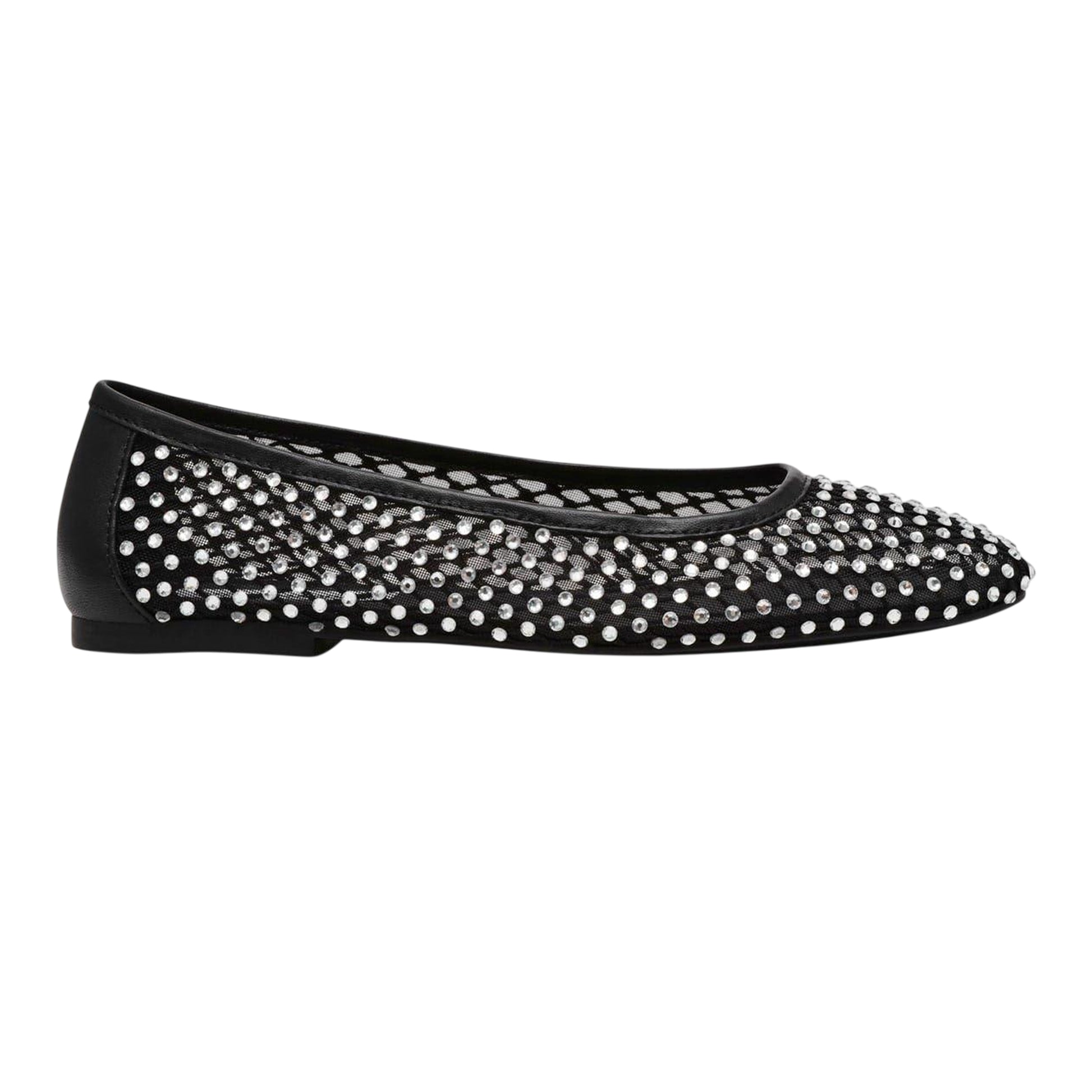 Black - Side - Steve Madden Womens-Ladies Auden Embellished Ballet Flats