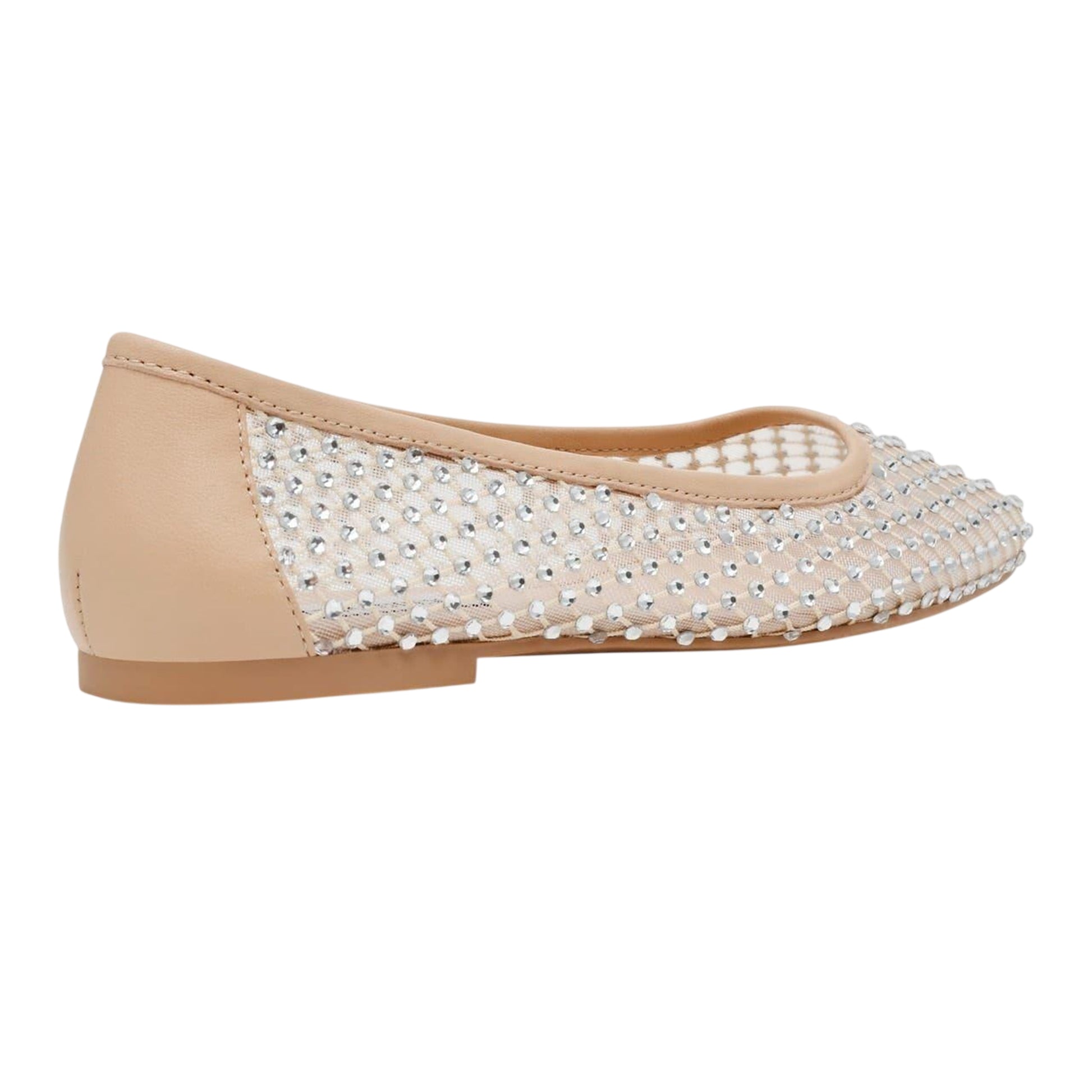 Tan - Back - Steve Madden Womens-Ladies Auden Embellished Ballet Flats