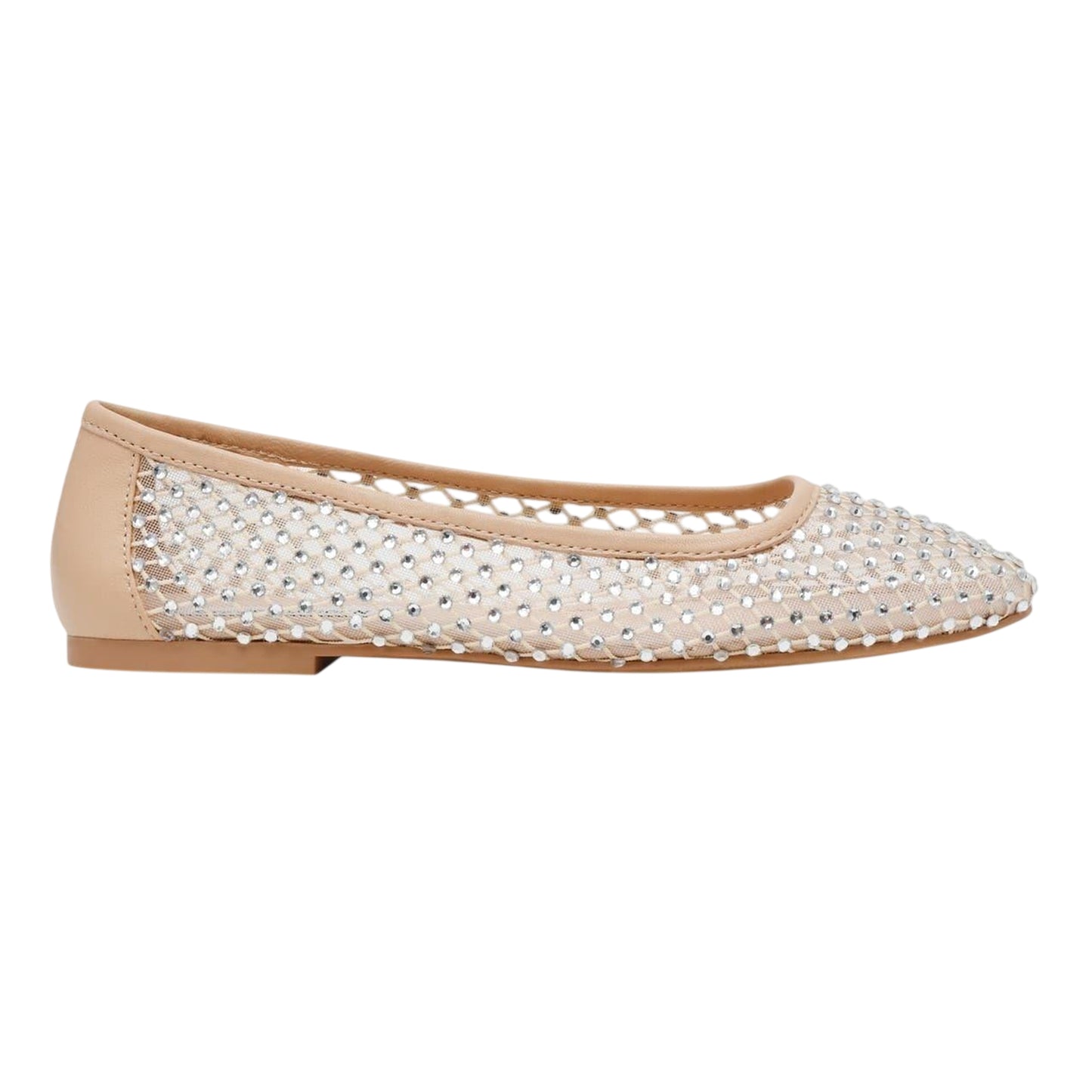 Tan - Side - Steve Madden Womens-Ladies Auden Embellished Ballet Flats