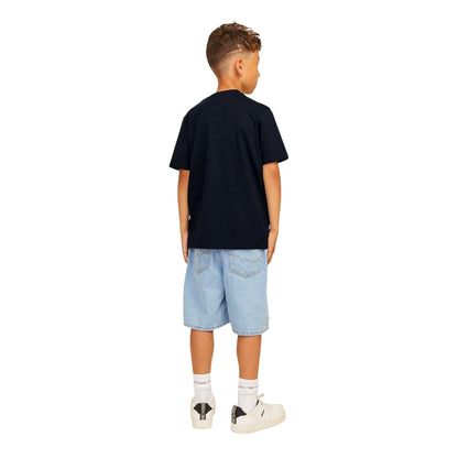 Black - Back - Jack And Jones Childrens-Kids Cotton Regular T-Shirt