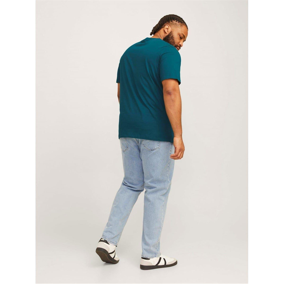 Deep Teal - Lifestyle - Jack And Jones Mens Cropped Logo Cotton Plus T-Shirt