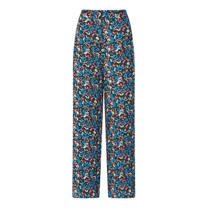 Blue - Front - Yumi Womens-Ladies Floral Trousers