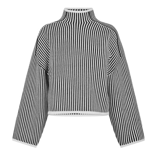 Black-White - Front - Edited Unisex Adult Nohea Knitted Jumper