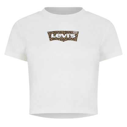 White - Front - Levis Womens-Ladies Criss-Cross Boxy T-Shirt