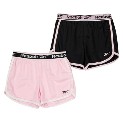 Black - Front - Reebok Childrens-Kids Mesh Casual Shorts (Pack of 2)