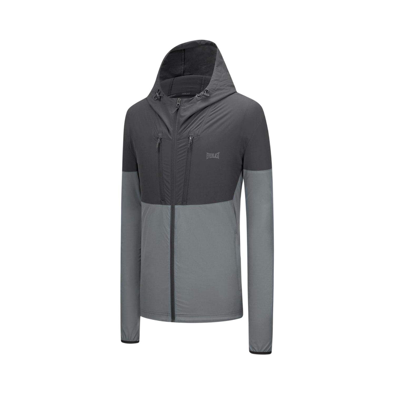 Black-Carbon - Side - Everlast Mens NRG Colour Block Hooded Track Jacket