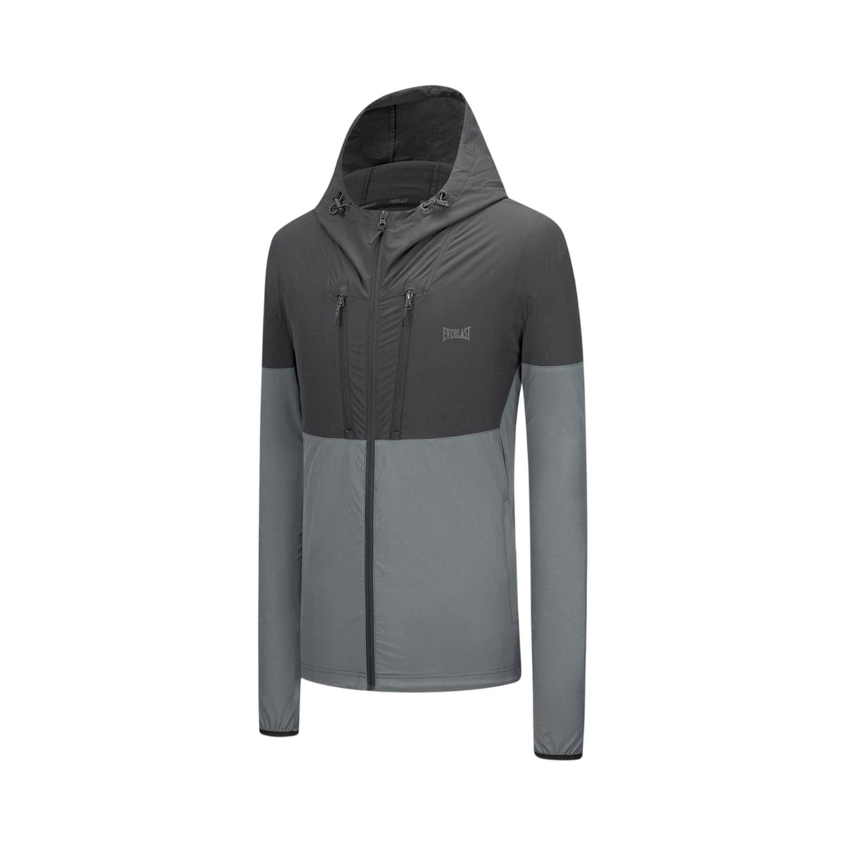 Black-Carbon - Side - Everlast Mens NRG Colour Block Hooded Track Jacket