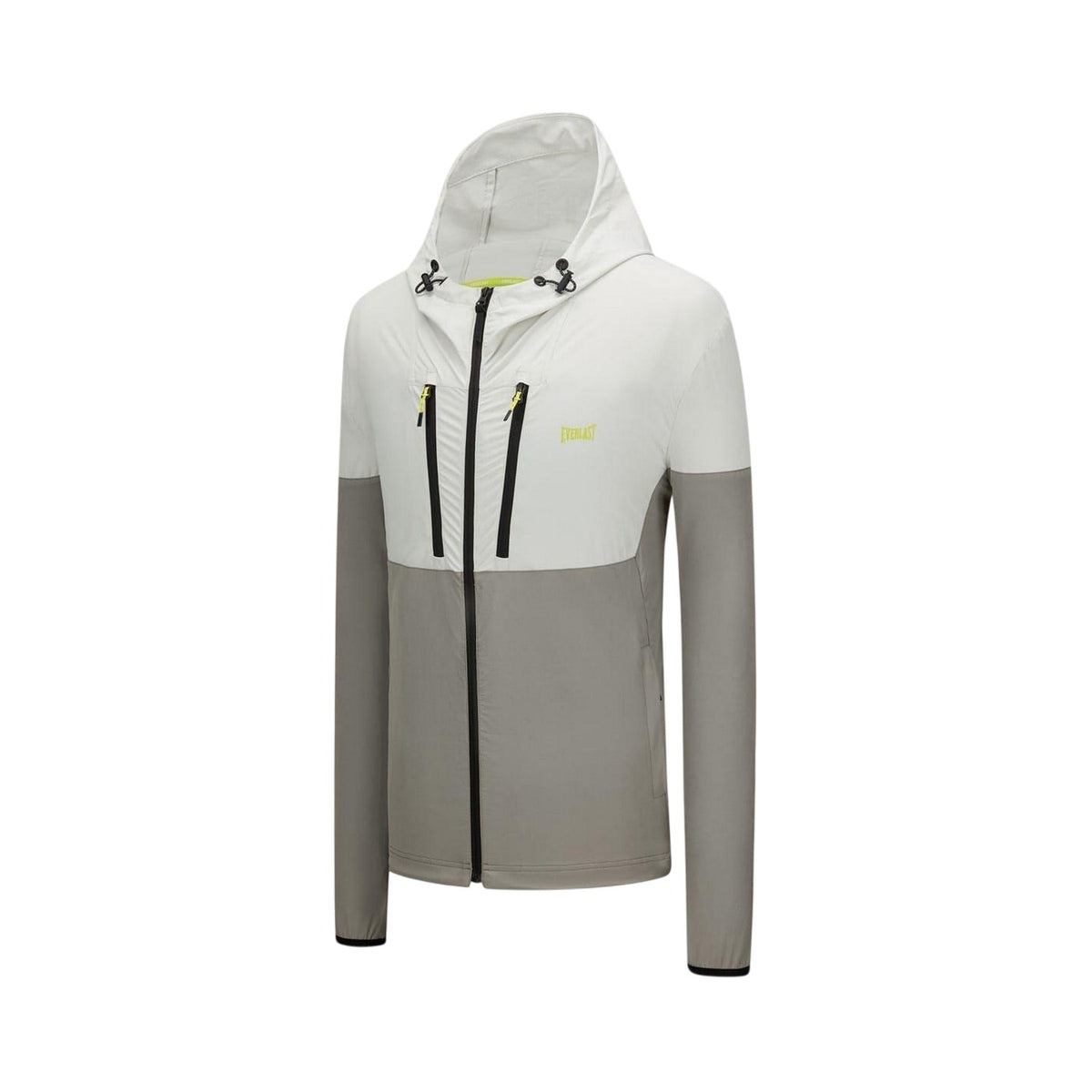Grey - Side - Everlast Mens NRG Colour Block Hooded Track Jacket
