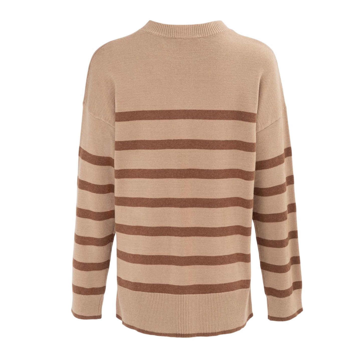 Cream - Back - Miso Womens-Ladies Stripe Jumper