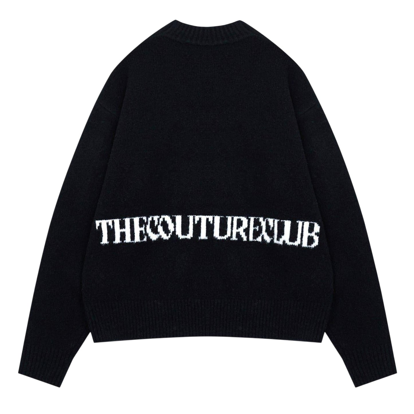 Black - Back - Couture Mens Copyright Brushed Relaxed Fit Jumper